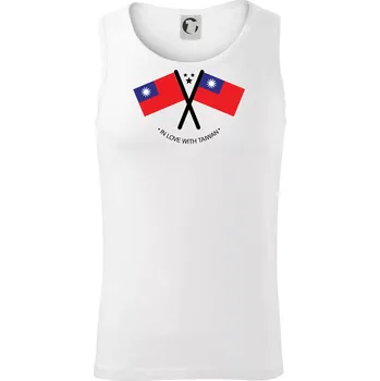 In love with Taiwan - vlajky - Tílko pánské Core - 2XL ( Bílá )
