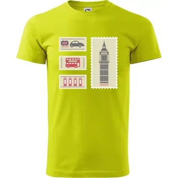 Pánské tričko Britská známka - Klasické pánské triko vyšší gramáže - M ( Limetková )