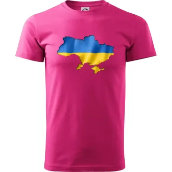 Ukrajina vlajka mapa - Klasické pánské triko vyšší gramáže - 3XL ( Purpurová )