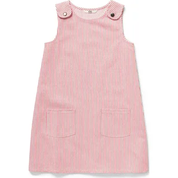 Dívčí šaty 700830 - Tchibo - Dívčí tkané šaty s laclem - pro dívky - vel. 98/104 - barva: bílá/s proužky