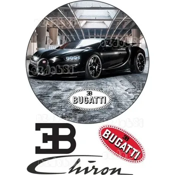 Jedlá dekorace na dort Bugatti Chiron - jedlý papír
