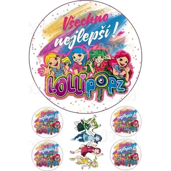 Jedlá dekorace na dort Lollipopz č.5 - jedlý papír - Bez úprav / Jedlý papír / Bez decor gelu