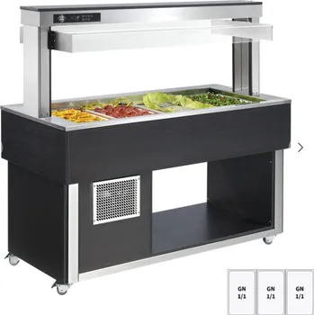 Bufet chlazený GN 3-1/1 TR Green + 3 W Wenge RM GASTRO
