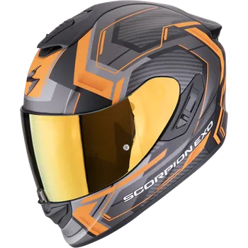 Helma na motorku Scorpion exo-1400 evo ii air linart matná černo/oranžová m