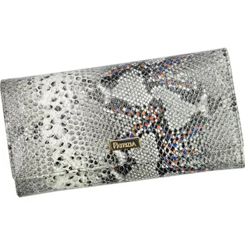 Peněženka Dámská Peněženka PATRIZIA SN-100 RFID z Přírodní Kůže Popel a Oranžová Poziomá Velká