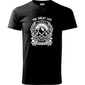 Pánské tričko Great Life - sekery - Triko extra velké (5-8XL) - 6XL ( Černá )