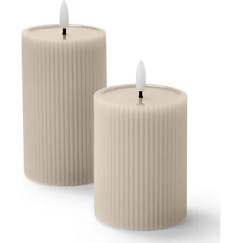 Svíčka 692278 - Tchibo - Svíčky z pravého vosku s LED - barva: béžová