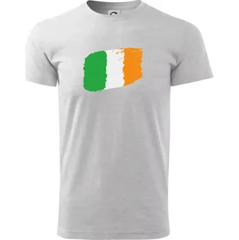 Pánské tričko Irská vlajka - Triko extra velké (5-8XL) - 8XL ( Světlešedý Melír )