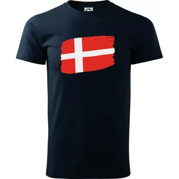 Dánsko vlajka - Triko extra velké (5-8XL) - 6XL ( Námořní modrá (velmi tmavá - téměř černá) )