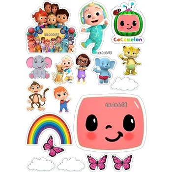 Jedlá dekorace na dort COCOMELON č.2 - jedlý papír - Bez úprav / Jedlý papír / Bez decor gelu