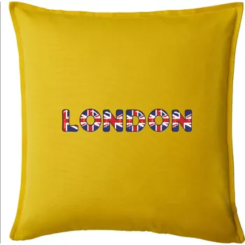 Polštář Nápis London vlajka - Polštář 50x50 - 50x50 - Pouze potah ( Žlutá )