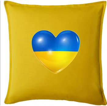 Polštář Ukrajina srdce vlajka - Polštář 50x50 - 50x50 - Pouze potah ( Žlutá )