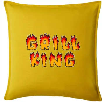 Polštář Grill King ohnivý nápis - Polštář 50x50 - 50x50 - Pouze potah ( Žlutá )