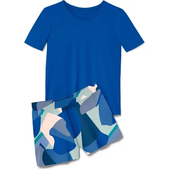 Dámské pyžamo 682821 - Tchibo - Krátké pyžamo - pro ženy - vel. S 36/38 - barva: modrá