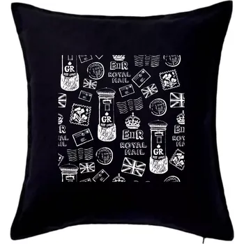 Polštář Britská pošta ikony - Polštář 50x50 - 50x50 - Pouze potah ( Černá )