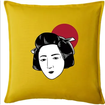 Polštář Japan culture - žena - Polštář 50x50 - 50x50 - Pouze potah ( Žlutá )