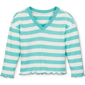 Dívčí mikina 633367 - Tchibo - Mikina z biobavlny - pro dívky - vel. 146/152 - barva: bílá/s proužky