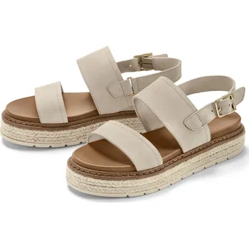 Dámské sandále 634400 - Tchibo - Kožené sandály na platformě - pro ženy - vel. 38 - barva: béžová
