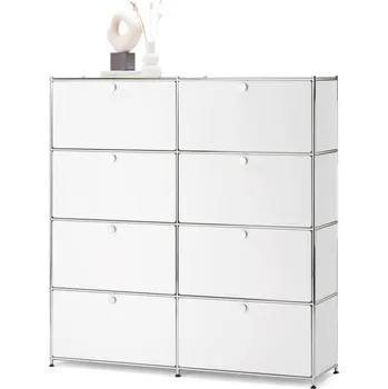 Koupelnový nábytek 655425 - Tchibo - Vysoká skříňka CN3 s 8 výklopnými dvířky - barva: bílá