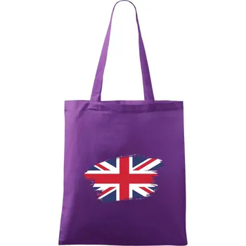 Britská vlajka roztrhaná - Taška bavlněná - 42 x 38 cm ( Fialová )