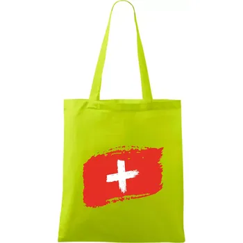 Švýcarsko vlajka - Taška bavlněná - 42 x 38 cm ( Limetková )
