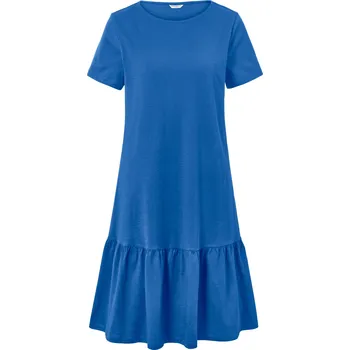 Dámské šaty 703687 - Tchibo - Žerzejové šaty s volánem - pro ženy - vel. S 36/38 - barva: modrá