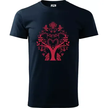 Folklor - strom - Triko extra velké (5-8XL) - 8XL ( Námořní modrá (velmi tmavá - téměř černá) )