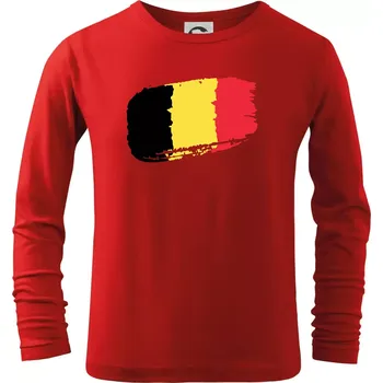 Chlapecké tričko Belgie vlajka - Triko dětské Long Sleeve - 146 cm/10 let ( Červená )