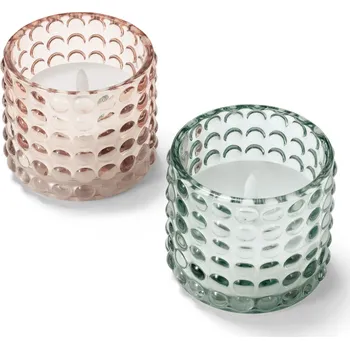 Svíčka 700581 - Tchibo - Svíčky z pravého vosku ve skle s LED - barva: zelená