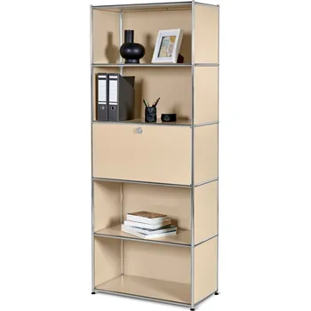 Dílenský regál 684077 - Tchibo - Kovový regál »Cn3« s výklopnými dvířky - barva: béžová