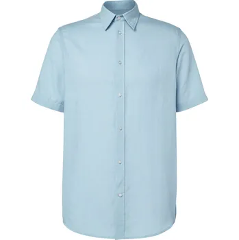 Pánská košile 697983 - Tchibo - Košile s krátkým rukávem a obsahem lnu - pro muže - vel. L 52/54 - barva: modrá/s proužky