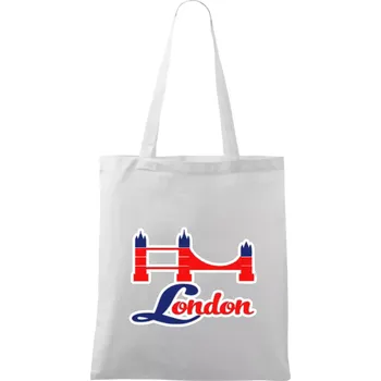 Nákupní taška London most - Taška bavlněná - 42 x 38 cm ( Bílá )