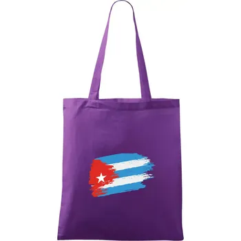Nákupní taška Kuba vlajka - Taška bavlněná - 42 x 38 cm ( Fialová )