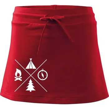 Dámská sukně Kempování čtyřka - Sportovní sukně - two in one - L ( Červená )