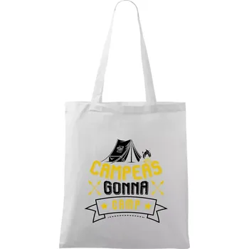 Nákupní taška Campers gonna camp - Taška bavlněná - 42 x 38 cm ( Bílá )