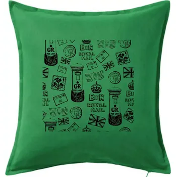 Polštář Britská pošta ikony - Polštář 50x50 - 50x50 - Včetně výplně ( Středně zelená )