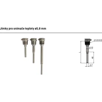 Sada nářadí Kamstrup Sada 2 ks nerezových jímek R1/2 x 65 mm pro nepřímé teploměry Pt500 (Kamstrup 65-57-440)