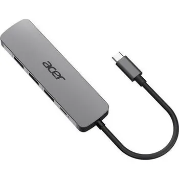 Acer 5IN1 Type- C dongle,HDMI,USB3.0,USB-C,100W PD,Dark Silver HP.DSCAB.021