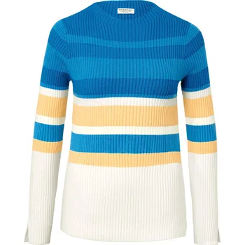 Dámský svetr 657488 - Tchibo - Svetr přes hlavu ze žebrovaného úpletu - pro ženy - vel. XL 48/50 - barva: modrá/s proužky