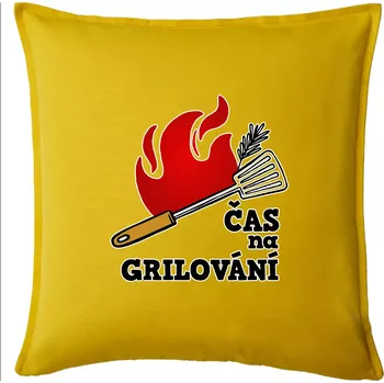 Polštář Čas na grilování - Polštář 50x50 - 50x50 - Pouze potah ( Žlutá )