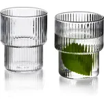 Sada 4 ks sklenic ELLA STRIPES 320 ml čirá