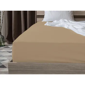 Bytový textil Jersey prostěradlo béžové 90 x 200 cm