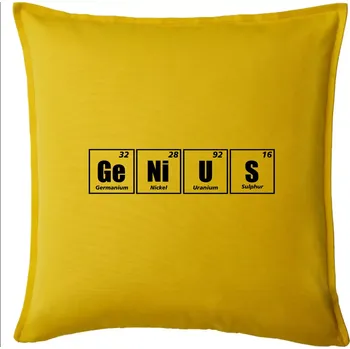 Polštář Genius - periodická tabulka - Polštář 50x50 - 50x50 - Pouze potah ( Žlutá )