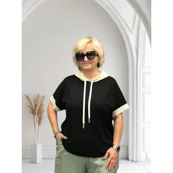 Dámské tričko Dámské tričko s kapucí Sofia XL až XXL Barva: Černá, Velikost: XL