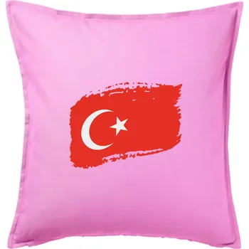 Polštář Turecko vlajka - Polštář 50x50 - 50x50 - Pouze potah ( Růžová )