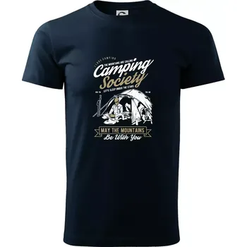 Pánské oblečení Camping Society - Klasické pánské triko vyšší gramáže - XS ( Námořní modrá (velmi tmavá - téměř černá) )