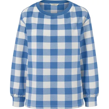 Dámská mikina 664241 - Tchibo - Kostkovaná mikina - pro ženy - vel. L 44/46 - barva: modrá/kostkovaný
