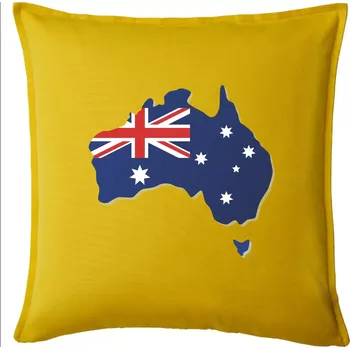 Polštář Austrálie - vlajka mapa - Polštář 50x50 - 50x50 - Pouze potah ( Žlutá )