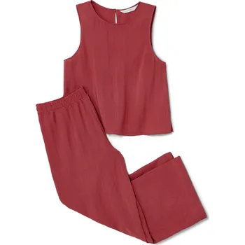 Dámské pyžamo 663741 - Tchibo - Pyžamo v 7/8 délce - pro ženy - vel. 42 - barva: červená