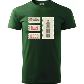 Britská známka - Triko extra velké (5-8XL) - 8XL ( Lahvově zelená )